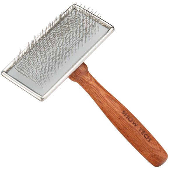 Show Tech Slicker Brush Rosewood S – Compact Grooming Brush with Rosewood Handle, Gentle Bristles