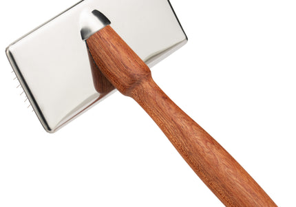 Show Tech Slicker Brush Rosewood S – Compact Grooming Brush with Rosewood Handle, Gentle Bristles