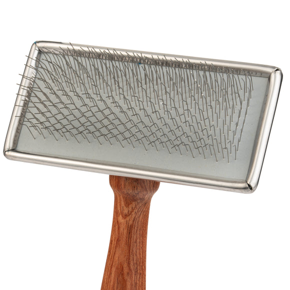 Show Tech Slicker Brush Rosewood S – Compact Grooming Brush with Rosewood Handle, Gentle Bristles