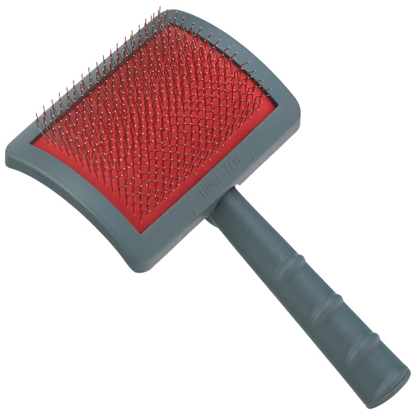 Show Tech Slicker Brush Large – Medium-Hard Pins, Wide Head for Thick Coats