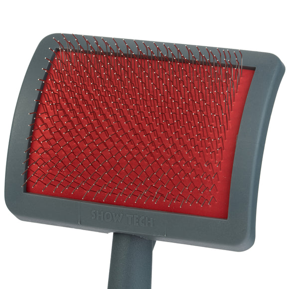 Show Tech Slicker Brush Large – Medium-Hard Pins, Wide Head for Thick Coats