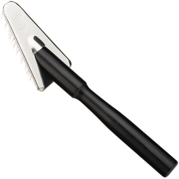 Yento Show Coat Slicker Brush 19.5cm – Triangular Head, Long Handle, Soft Pins