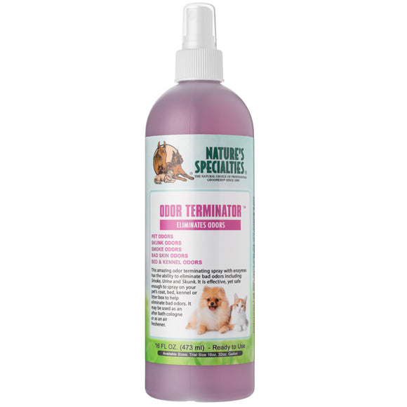 Nature's Specialties Odor Terminator Coat Freshener and Environmental Odor Eliminator, 473ml – Long-Lasting Dual-Action Formula