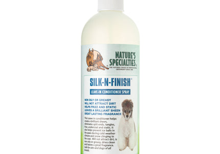 Nature's Specialties Silk-N-Finish Spray – Multi-Purpose Coat Conditioning Formula, Prevents Snowballing, 473ml