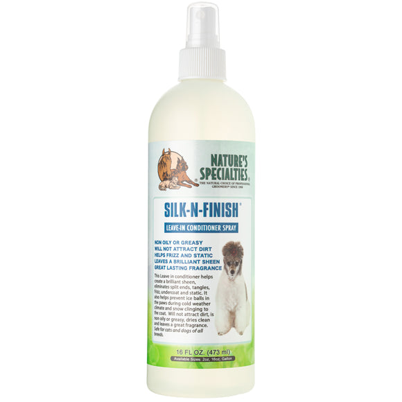 Nature's Specialties Silk-N-Finish Spray – Multi-Purpose Coat Conditioning Formula, Prevents Snowballing, 473ml