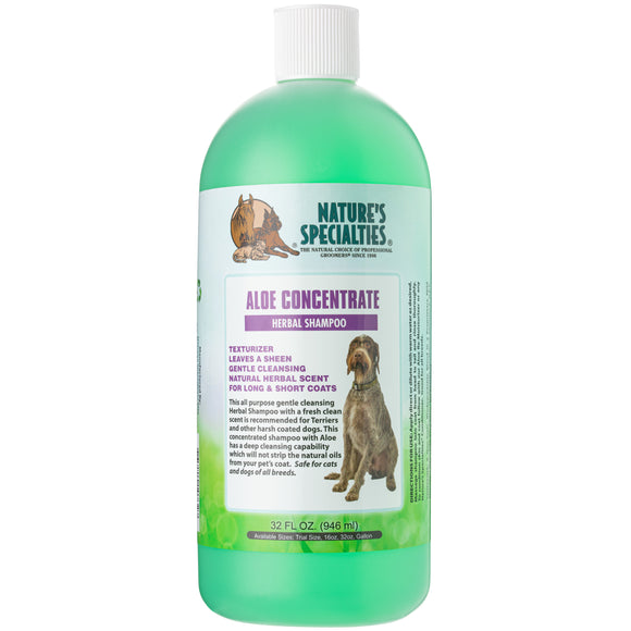 Nature's Specialties Aloe Concentrate Shampoo – Texturizing Formula for Coarse Fur, 1:16 Dilution, 946ml