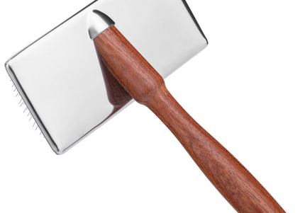 Show Tech Slicker Brush Rosewood M – Medium Poodle Brush with Ergonomic Wooden Handle