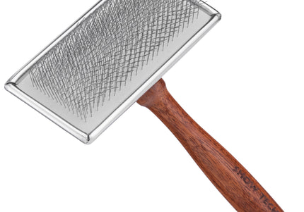 Show Tech Slicker Brush Rosewood M – Medium Poodle Brush with Ergonomic Wooden Handle