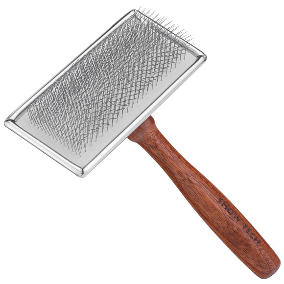 Show Tech Slicker Brush Rosewood M – Medium Poodle Brush with Ergonomic Wooden Handle
