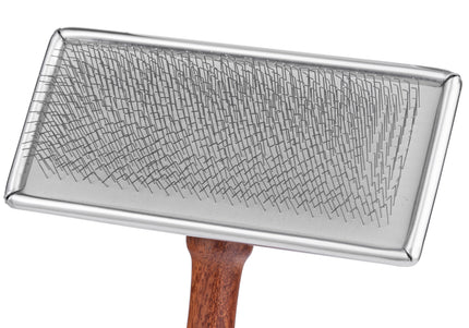 Show Tech Slicker Brush Rosewood M – Medium Poodle Brush with Ergonomic Wooden Handle