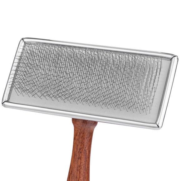 Show Tech Slicker Brush Rosewood M – Medium Poodle Brush with Ergonomic Wooden Handle