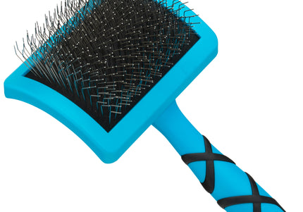 Groom Professional Slicker Brush Large – Firm Profiled Poodle Design with Long Hard Pins