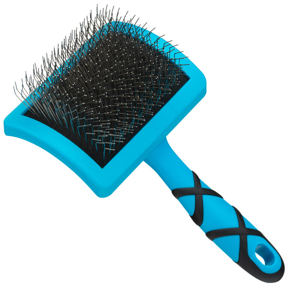 Groom Professional Slicker Brush Large – Firm Profiled Poodle Design with Long Hard Pins