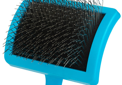 Groom Professional Slicker Brush Large – Firm Profiled Poodle Design with Long Hard Pins