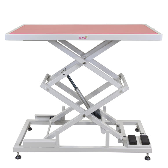 Blovi Upper Electric Grooming Table – 125x65cm Pink Top, Smooth Height Adjustment