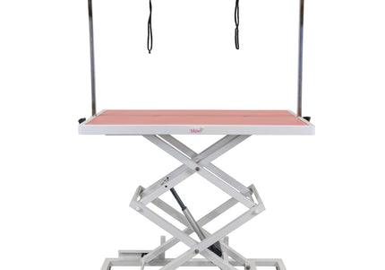 Blovi Upper Electric Grooming Table – 125x65cm Pink Top, Smooth Height Adjustment