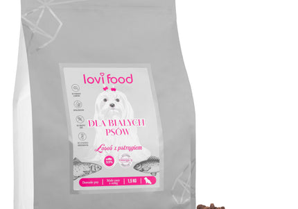 Lovi Food Salmon with Trout – Grain-Free Small Breed Kibble, Sweet Potato and Asparagus, 1.5kg