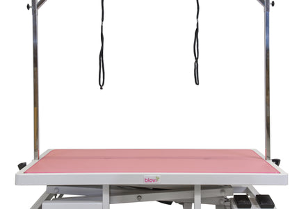 Blovi Upper Electric Grooming Table – 125x65cm Pink Top, Smooth Height Adjustment