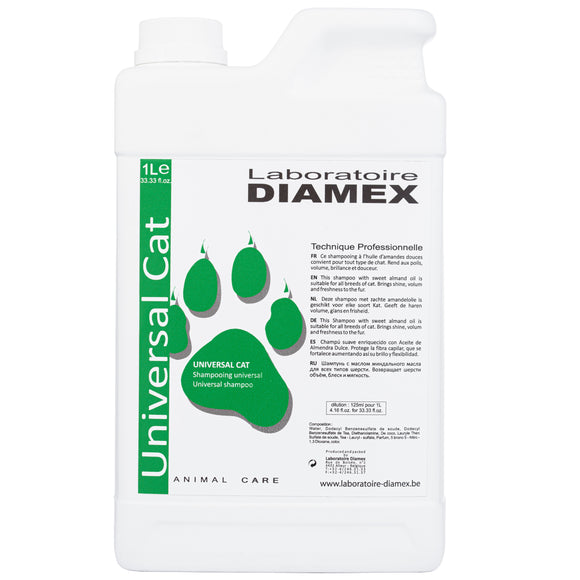 Diamex Universal Cat Shampoo – Sweet Almond Oil, Concentrated 1:8 Formula, 250ml