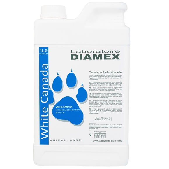 Diamex White Canada Shampoo – Concentrated Whitening Formula, 1:8 Dilution, 1L Bottle
