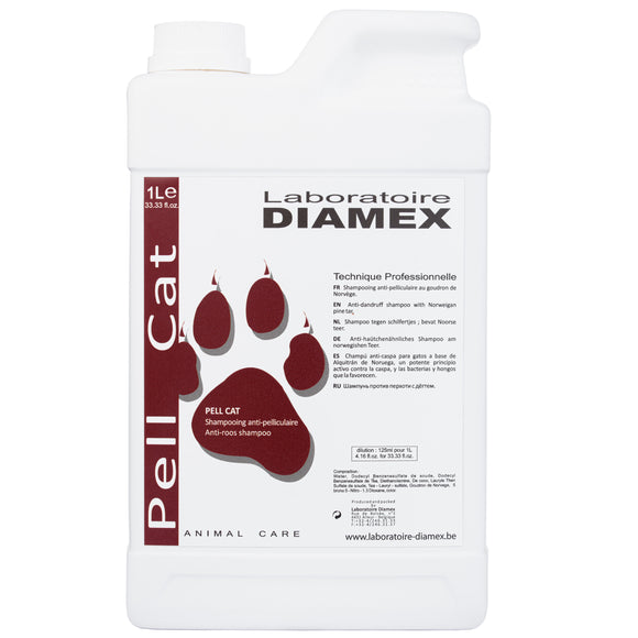 Diamex Pell Cat Shampoo – Concentrated Anti-Dandruff Formula, 1:8 Dilution, 1L Bottle