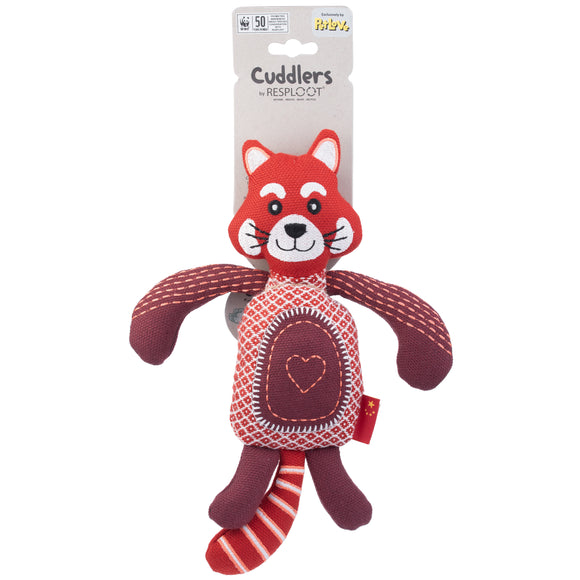 Resploot Cuddlers Red Panda Plush Toy – Recycled Material, Squeaker Inside, Soft and Durable