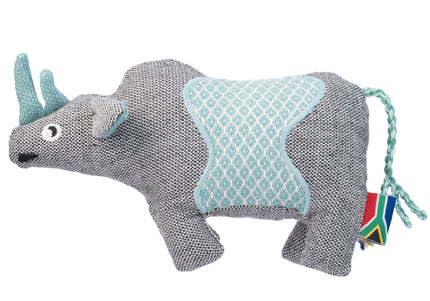 Resploot Cuddlers Black Rhino Dog Toy – Recycled Material, Squeaker, Eco-Friendly Design