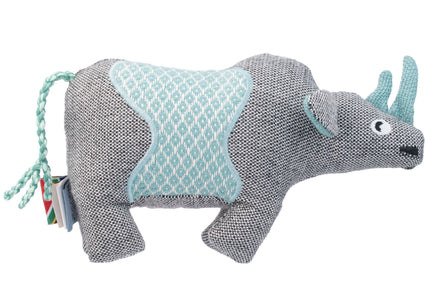 Resploot Cuddlers Black Rhino Dog Toy – Recycled Material, Squeaker, Eco-Friendly Design