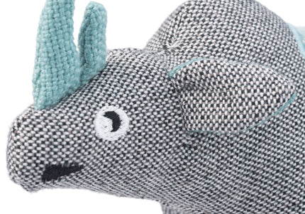 Resploot Cuddlers Black Rhino Dog Toy – Recycled Material, Squeaker, Eco-Friendly Design