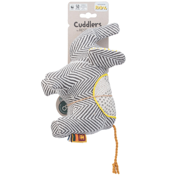 Resploot Cuddlers Elephant Plush Toy – Recycled Material, Squeaker, Soft and Durable