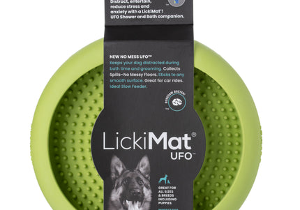 LickiMat UFO Rubber Licking Bowl – Suction Cup Base, Textured Slow-Feed Design, Purple