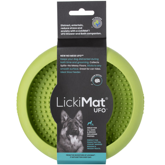 LickiMat UFO Rubber Licking Bowl – Suction Cup Base, Textured Slow-Feed Design, Purple