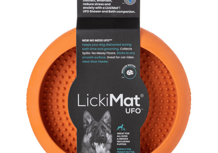 LickiMat UFO Rubber Licking Bowl – Suction Cup Base, Textured Slow-Feed Design, Purple