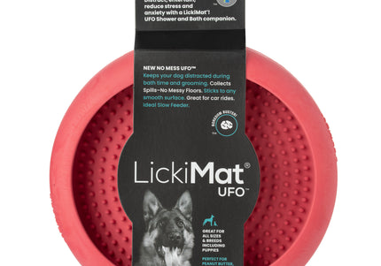 LickiMat UFO Rubber Licking Bowl – Suction Cup Base, Textured Slow-Feed Design, Purple