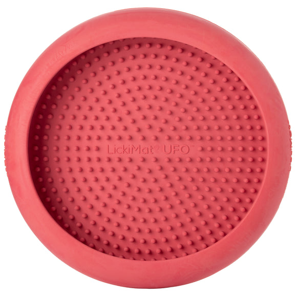 LickiMat UFO Rubber Licking Bowl – Suction Cup Base, Textured Slow-Feed Design, Purple