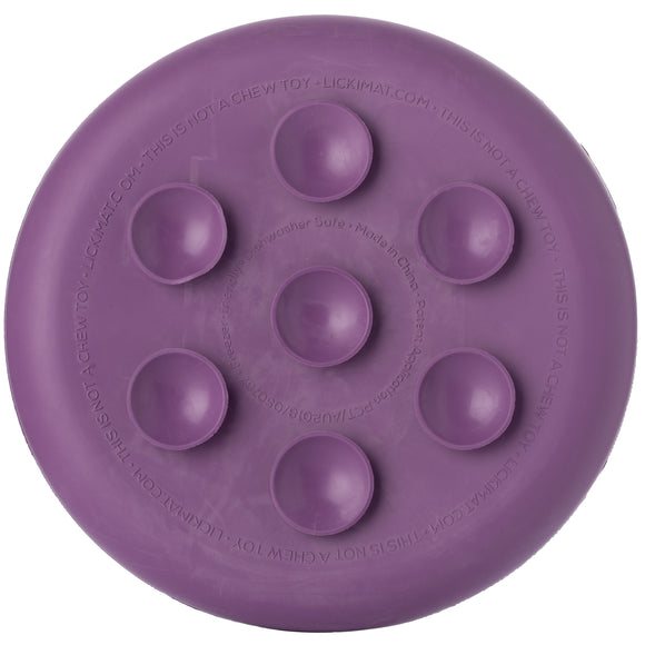 LickiMat UFO Rubber Licking Bowl – Suction Cup Base, Textured Slow-Feed Design, Purple