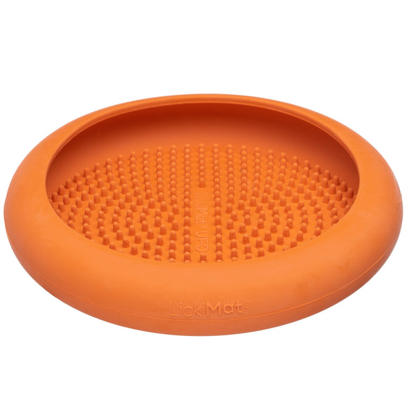 LickiMat UFO Rubber Licking Bowl – Suction Cup Base, Textured Slow-Feed Design, Purple