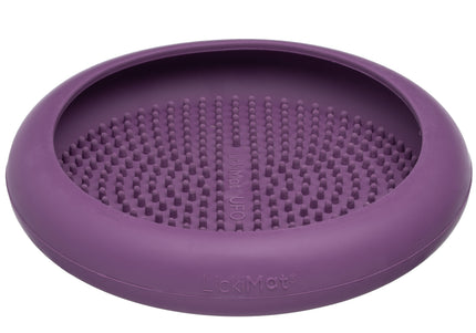 LickiMat UFO Rubber Licking Bowl – Suction Cup Base, Textured Slow-Feed Design, Purple