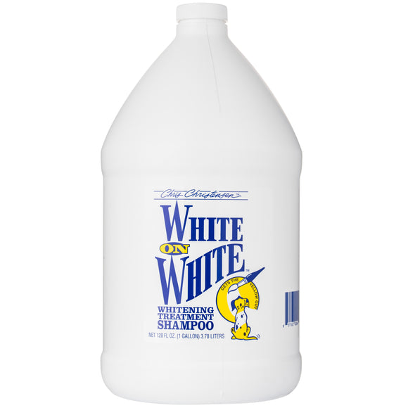 Chris Christensen White on White Shampoo – Whitening Formula, Brightens Light Coats, 3.8L