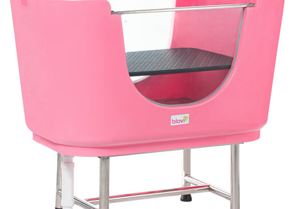 Blovi Small Pet Bath Tub – Compact Pink Bathtub, Lightweight and Durable Design
