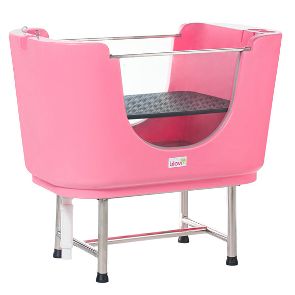 Blovi Small Pet Bath Tub – Compact Pink Bathtub, Lightweight and Durable Design