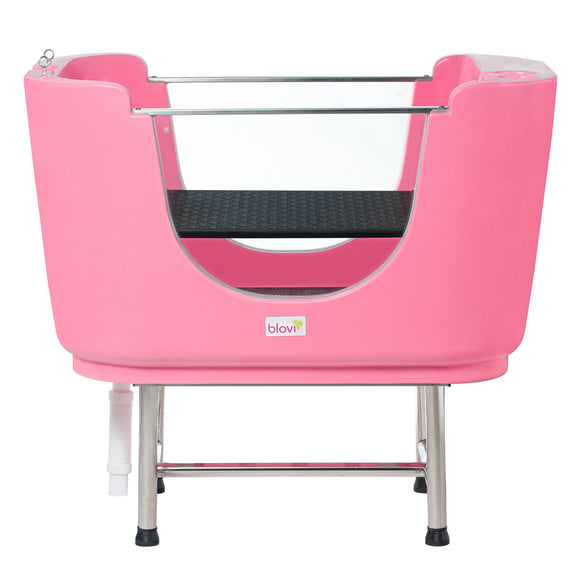 Blovi Small Pet Bath Tub – Compact Pink Bathtub, Lightweight and Durable Design
