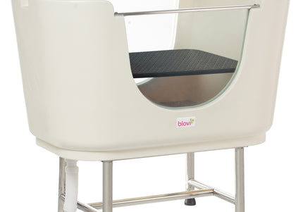 Blovi Small Animal Bath Tub – Compact Off-White Plastic Basin, Easy-Clean Design