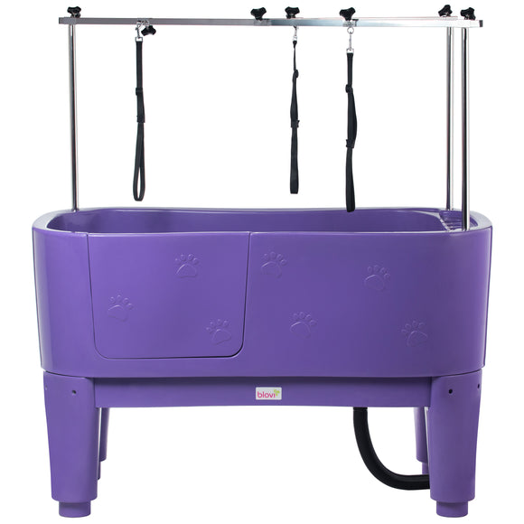 Blovi Large Grooming Bathtub – Stationary Heavy-Duty Tub in Purple Finish