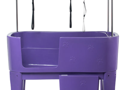 Blovi Large Grooming Bathtub – Stationary Heavy-Duty Tub in Purple Finish
