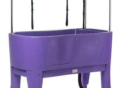 Blovi Large Grooming Bathtub – Stationary Heavy-Duty Tub in Purple Finish