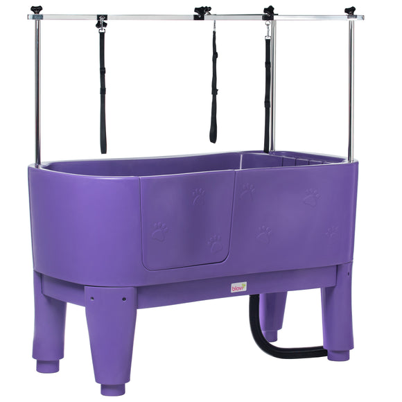 Blovi Large Grooming Bathtub – Stationary Heavy-Duty Tub in Purple Finish