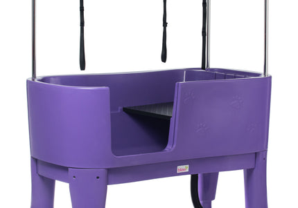 Blovi Large Grooming Bathtub – Stationary Heavy-Duty Tub in Purple Finish