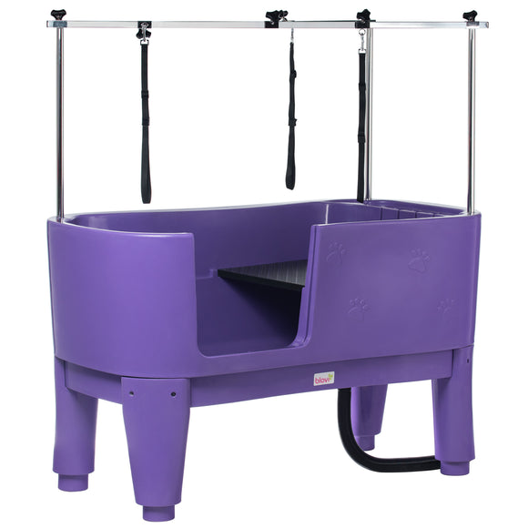 Blovi Large Grooming Bathtub – Stationary Heavy-Duty Tub in Purple Finish