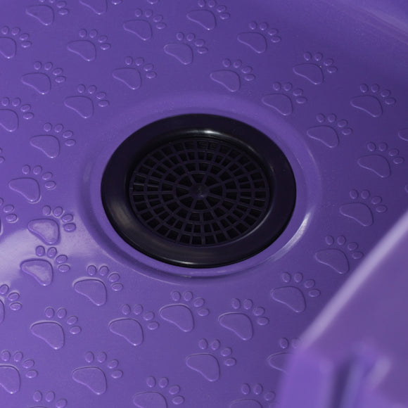 Blovi Large Grooming Bathtub – Stationary Heavy-Duty Tub in Purple Finish
